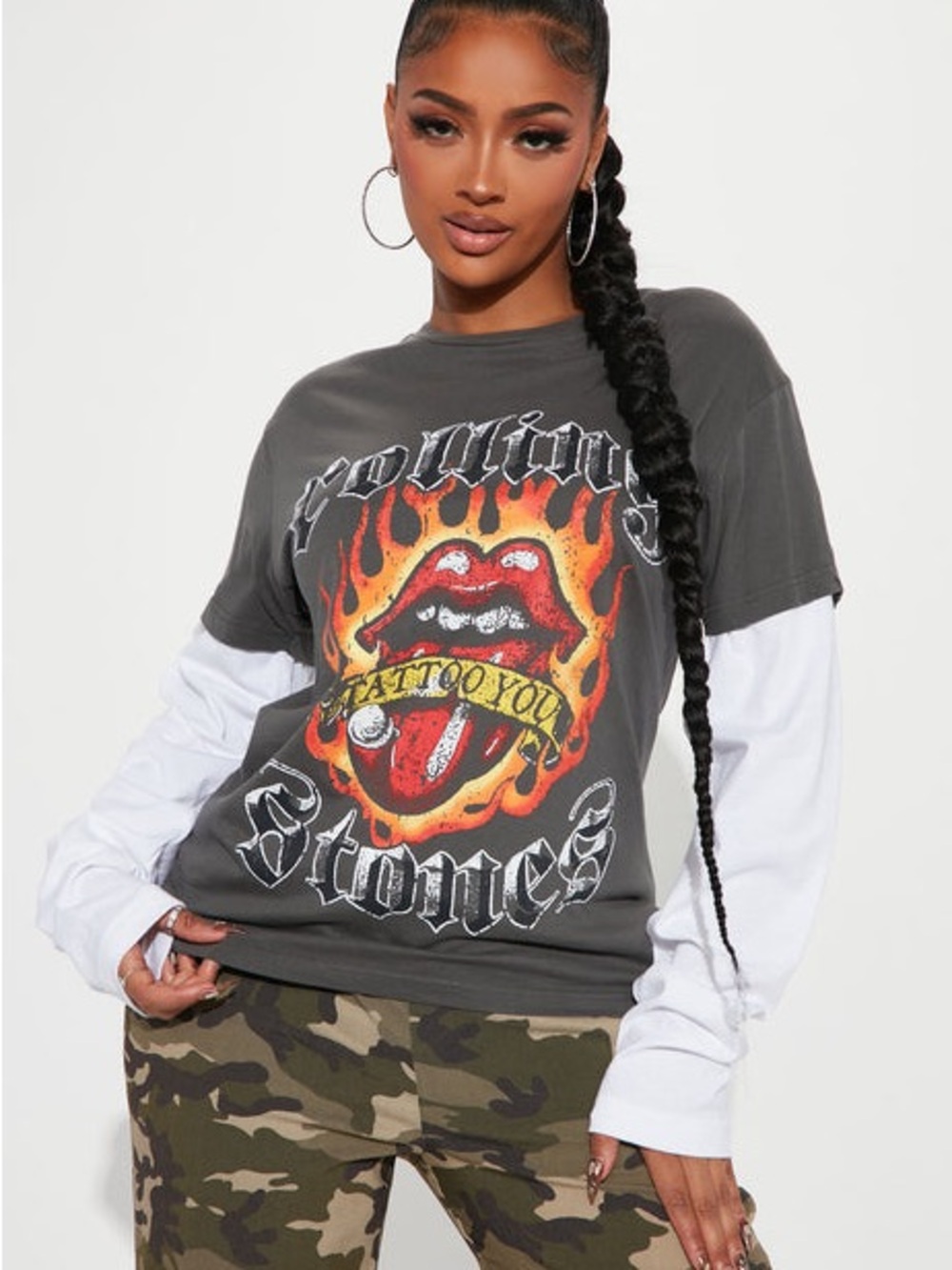 NWT ROLLING STONES DOUBLE SLEEVE GRAPHIC TEE, VARIOUS SIZES